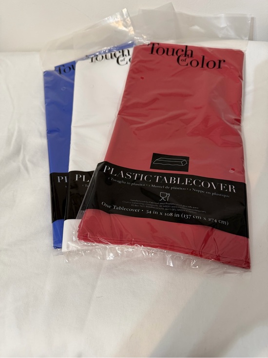 touch of color Other - Touch of Color Plastic Tablecovers - Red, White, Blue (Set of 3)
